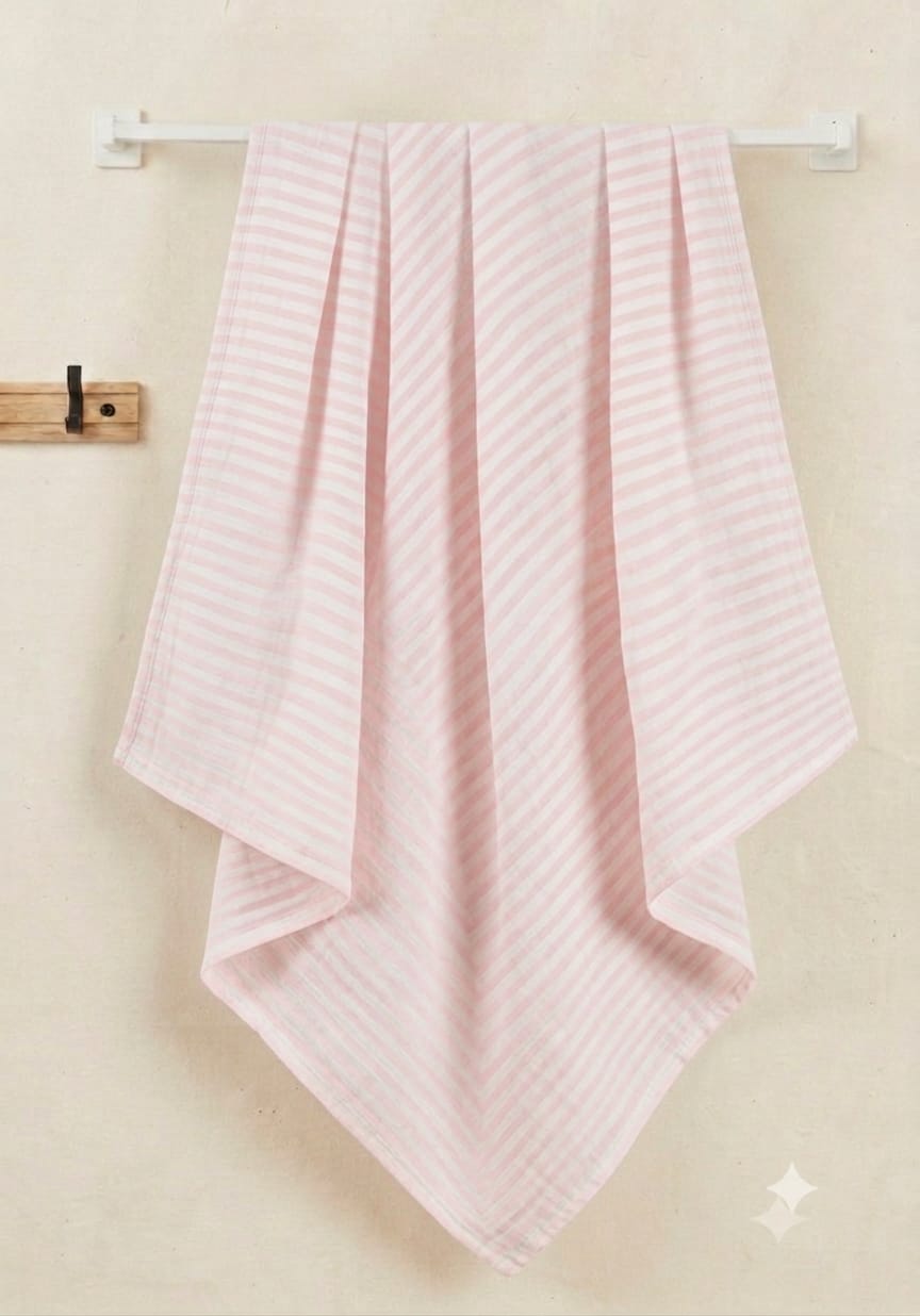 Pink stripes Muslin Baby Towel