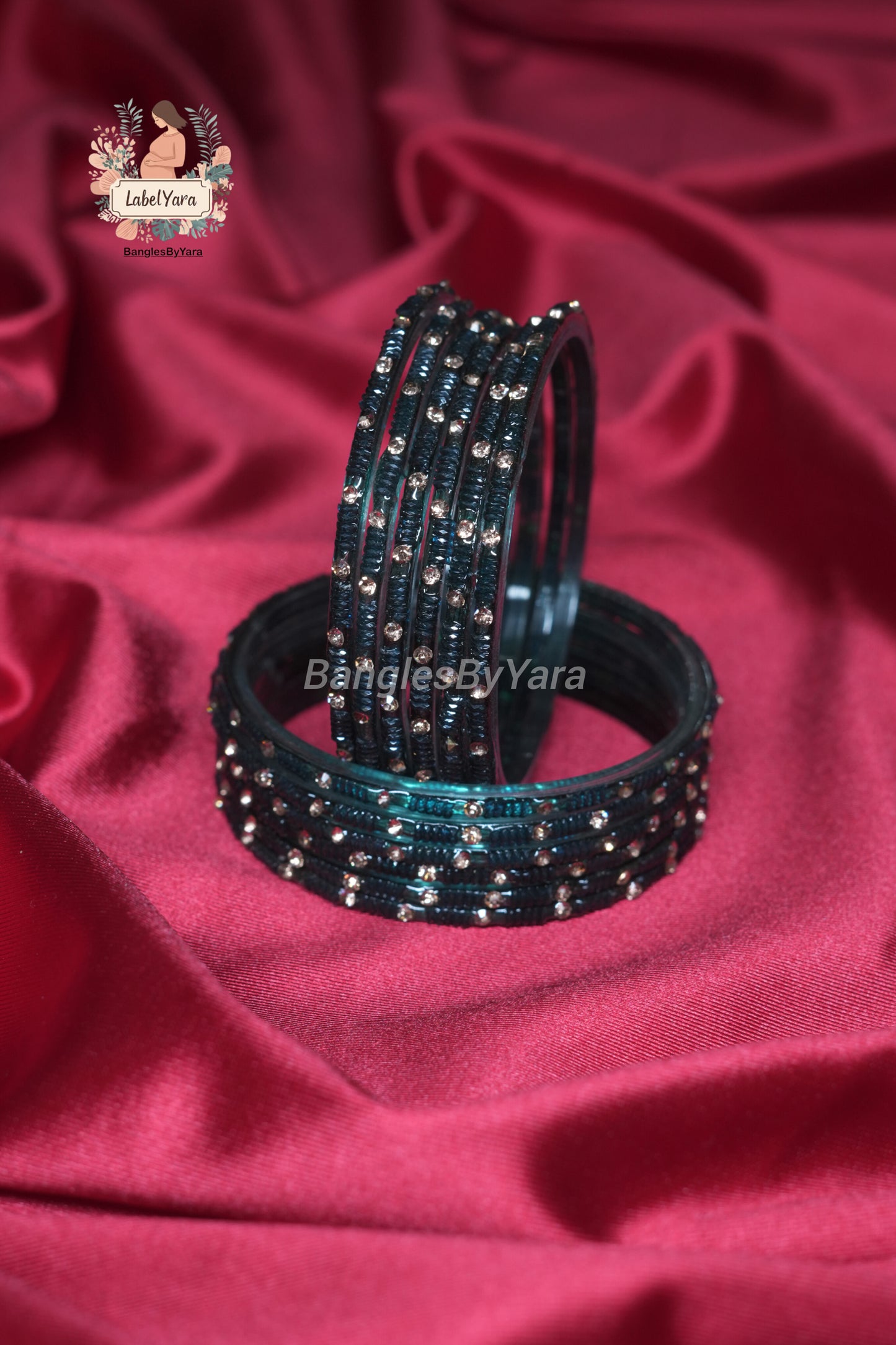 Stone - Crystal Glass Bangles