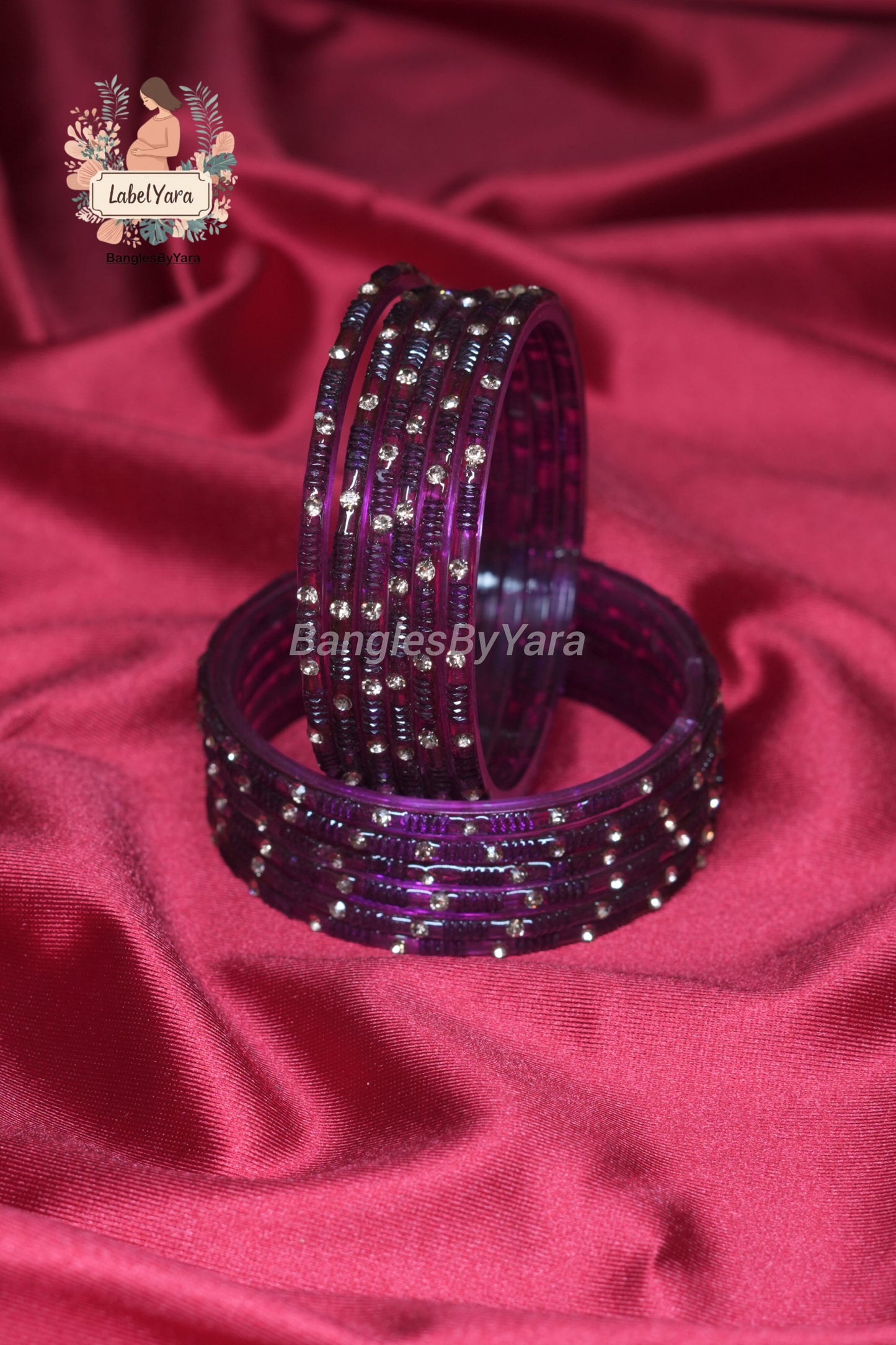 Stone - Crystal Glass Bangles