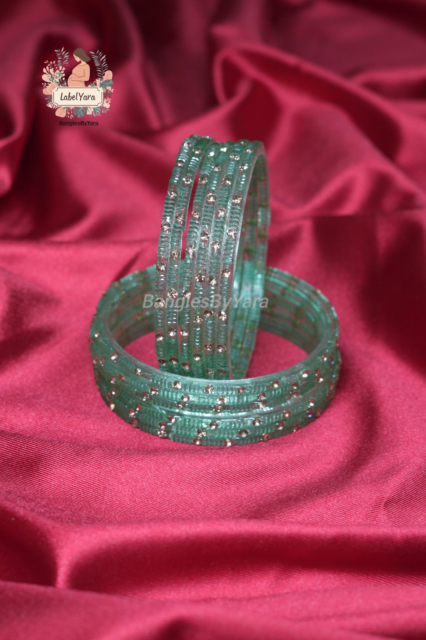 Stone - Crystal Glass Bangles