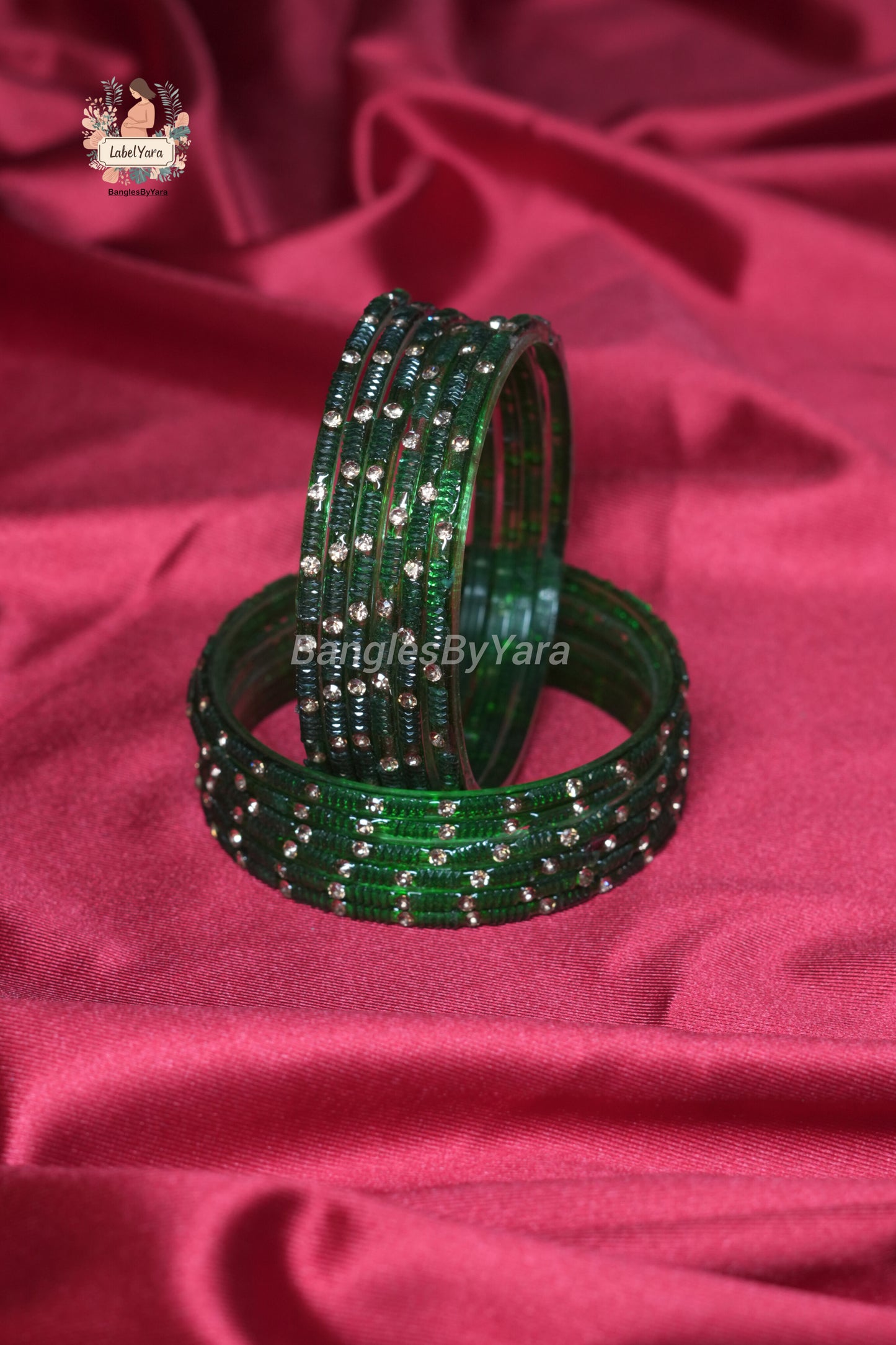 Stone - Crystal Glass Bangles