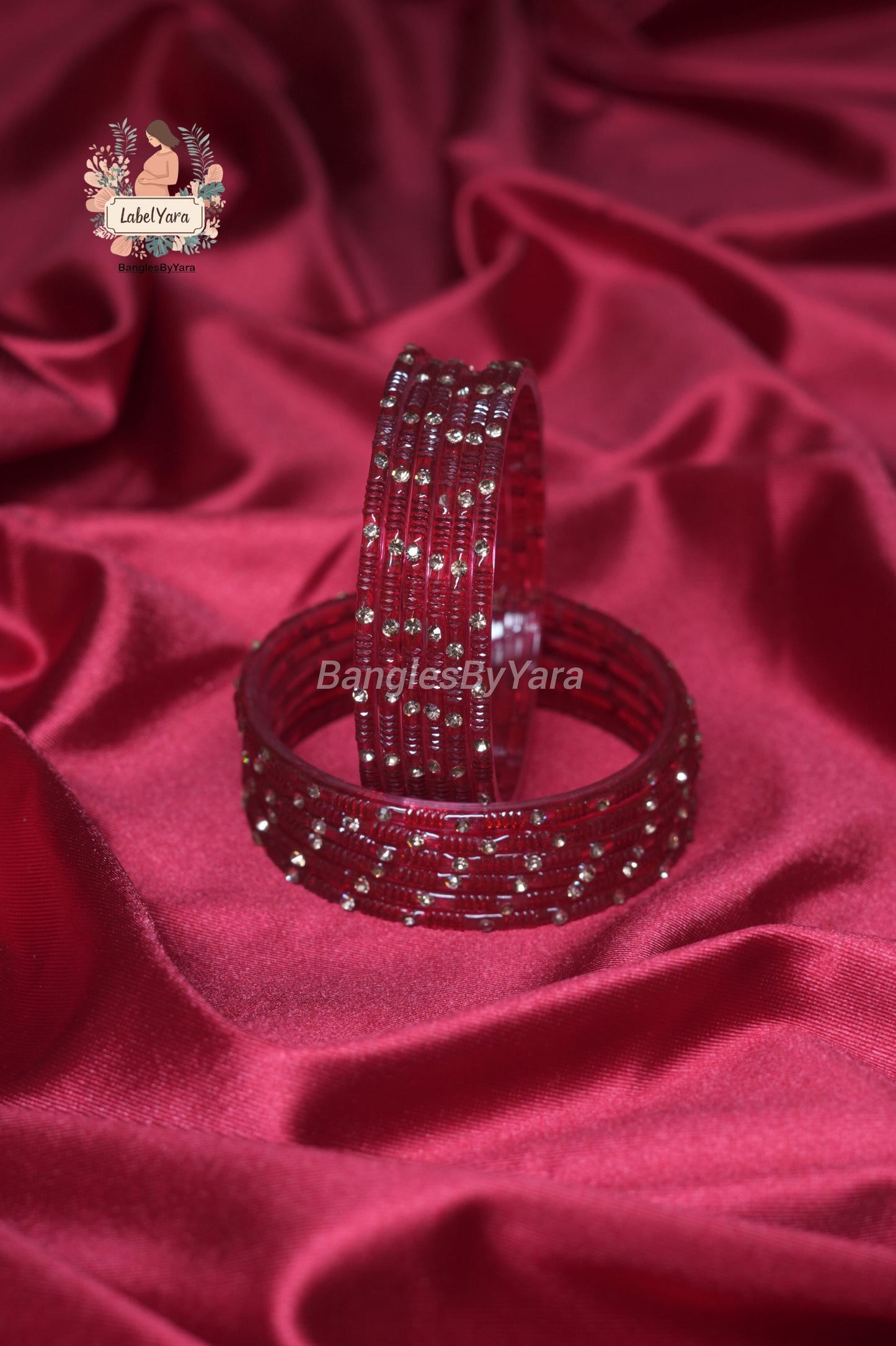 Stone - Crystal Glass Bangles