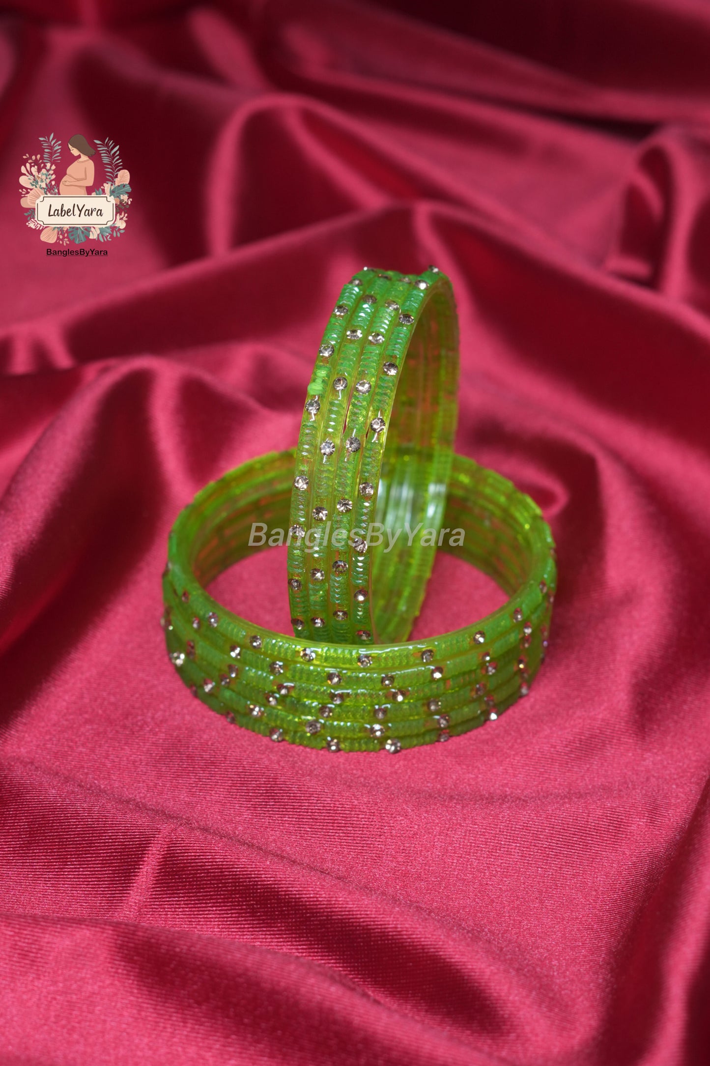 Stone - Crystal Glass Bangles