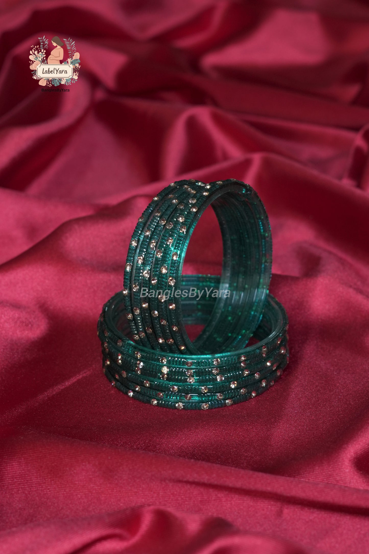 Stone - Crystal Glass Bangles