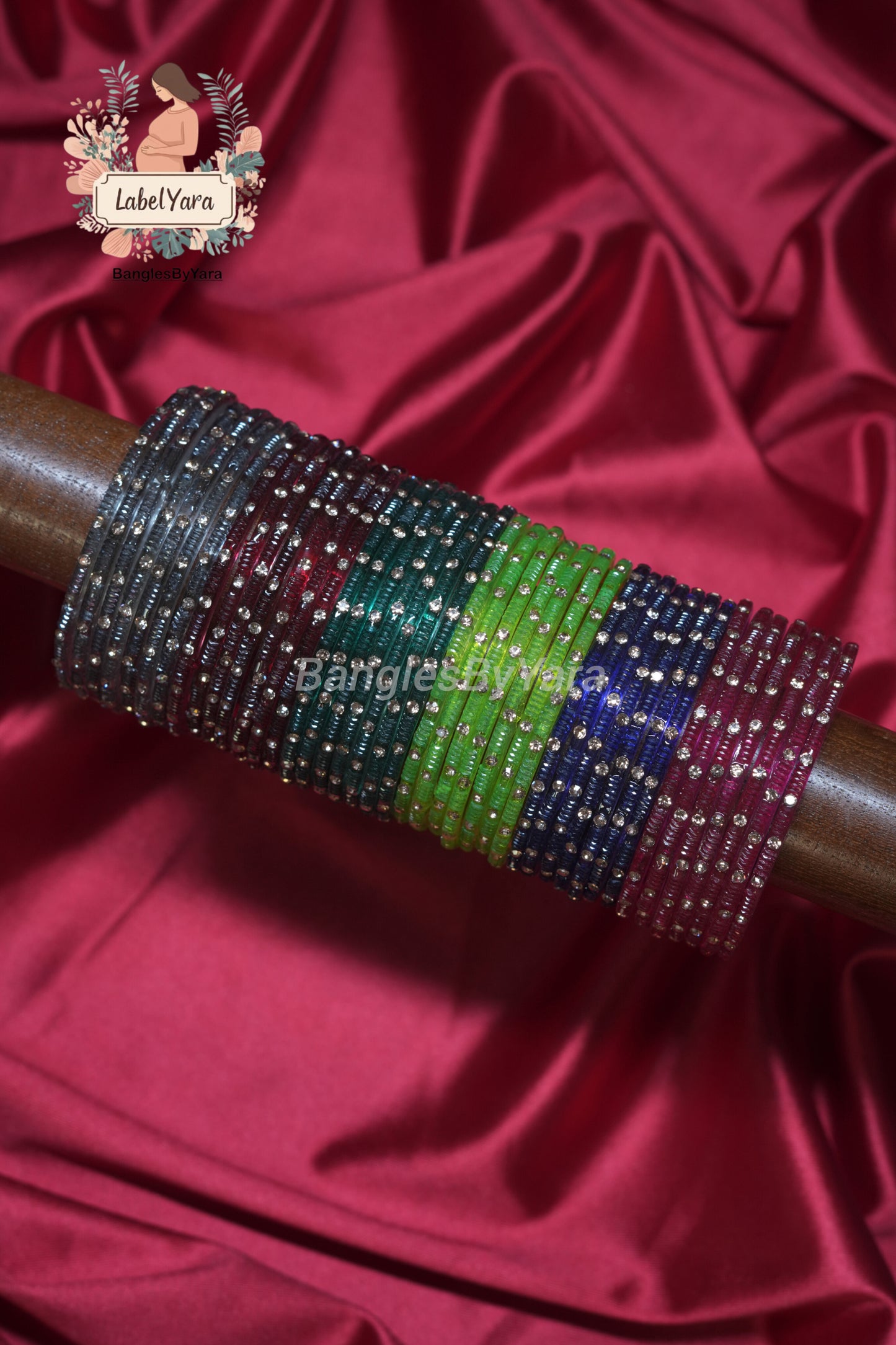 Stone - Crystal Glass Bangles