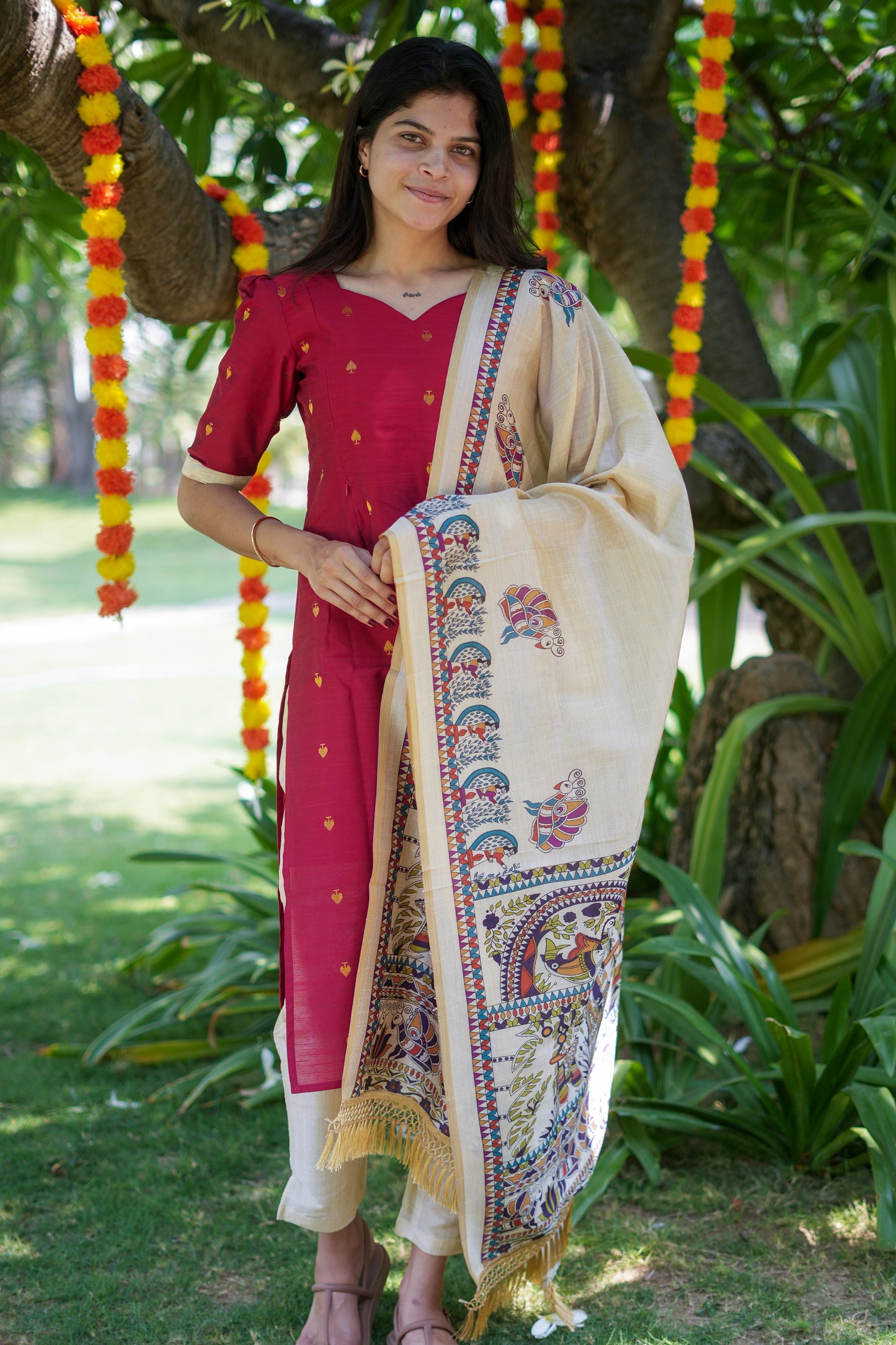 Lotus Maternity Kurti ( 3-Piece Set)
