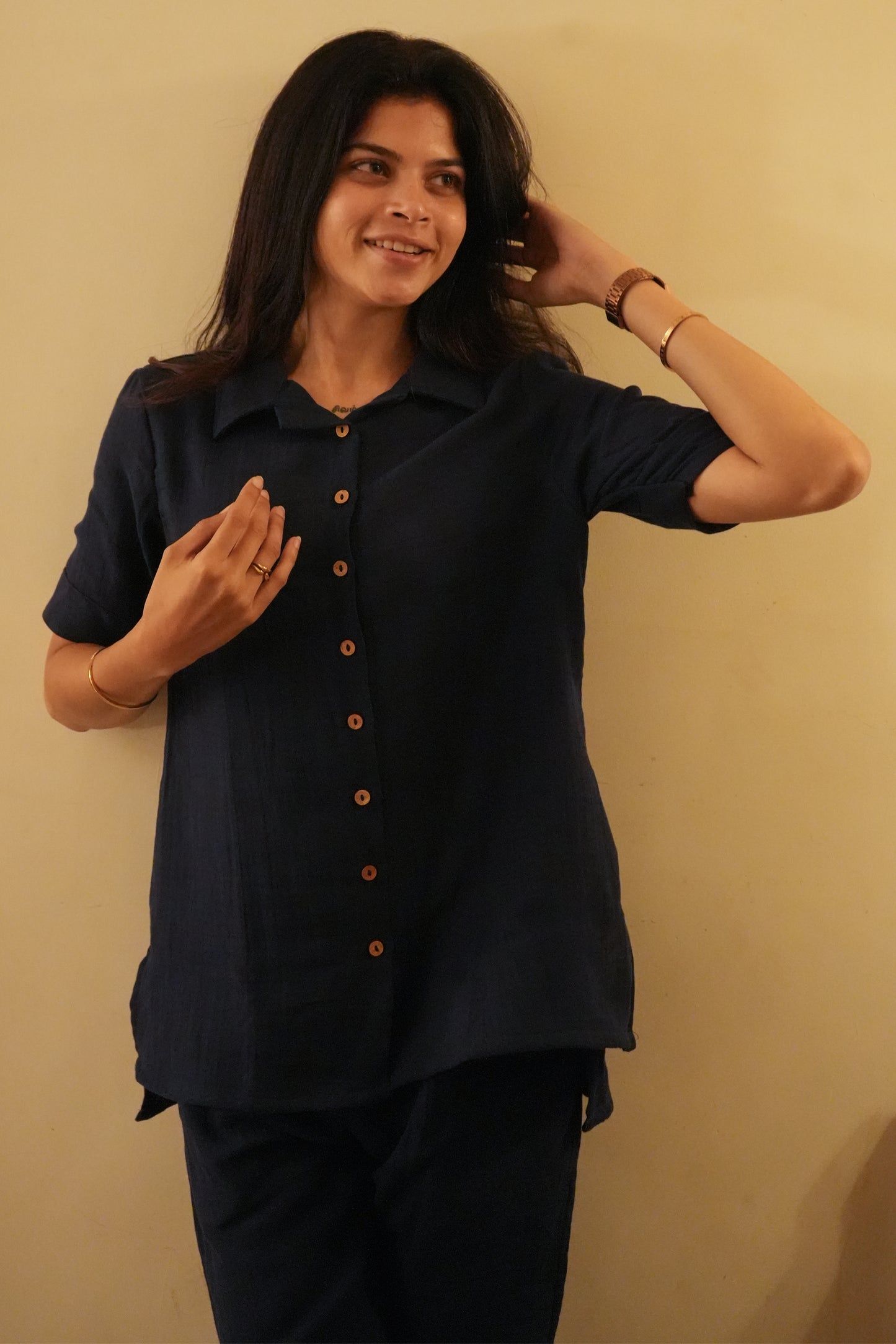 Mila co-ord (2-Piece Set)- Navy