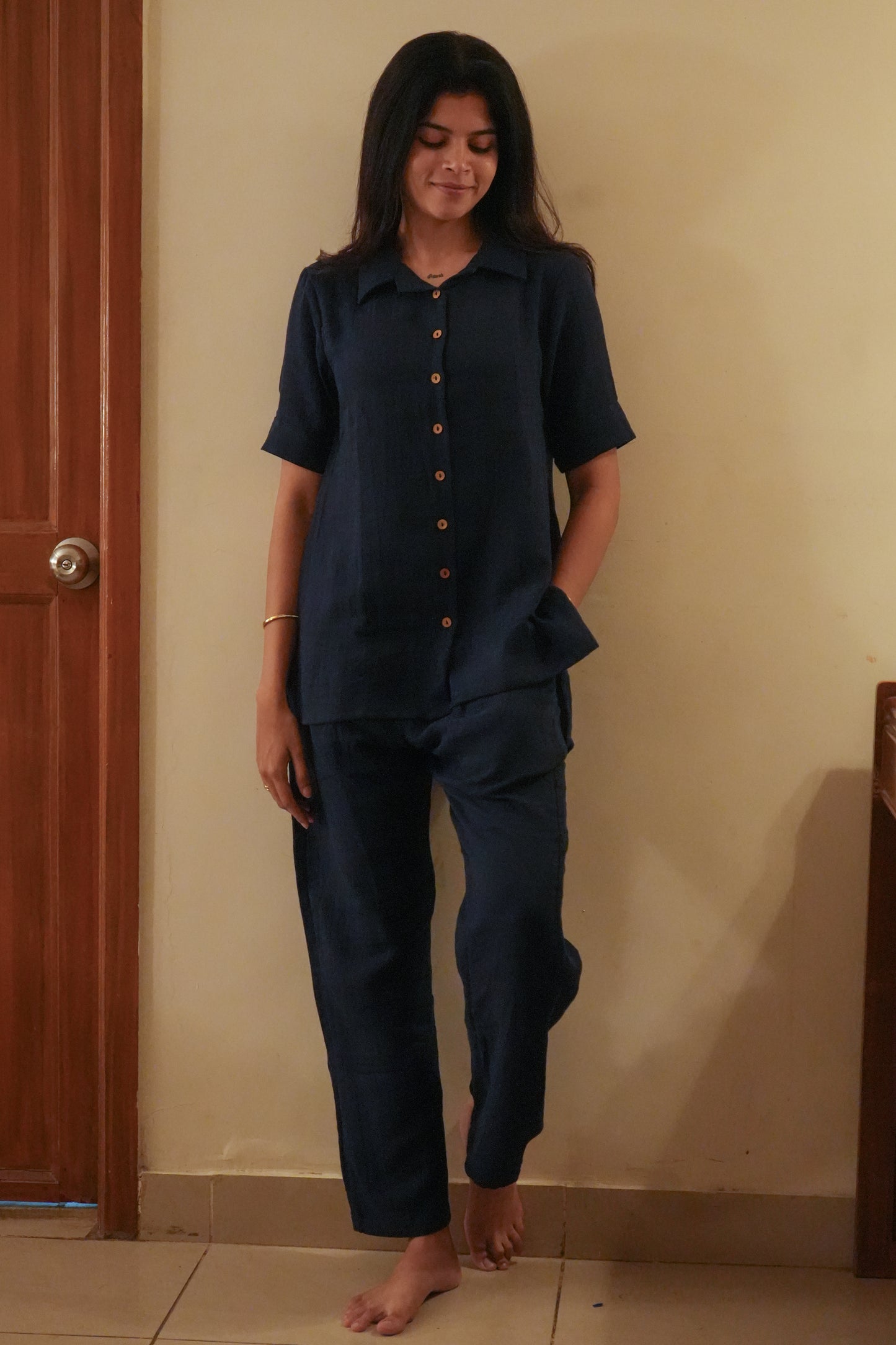 Mila co-ord (2-Piece Set)- Navy
