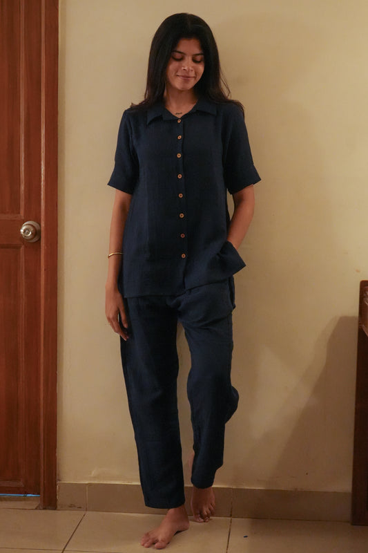 Mila co-ord (2-Piece Set)- Navy