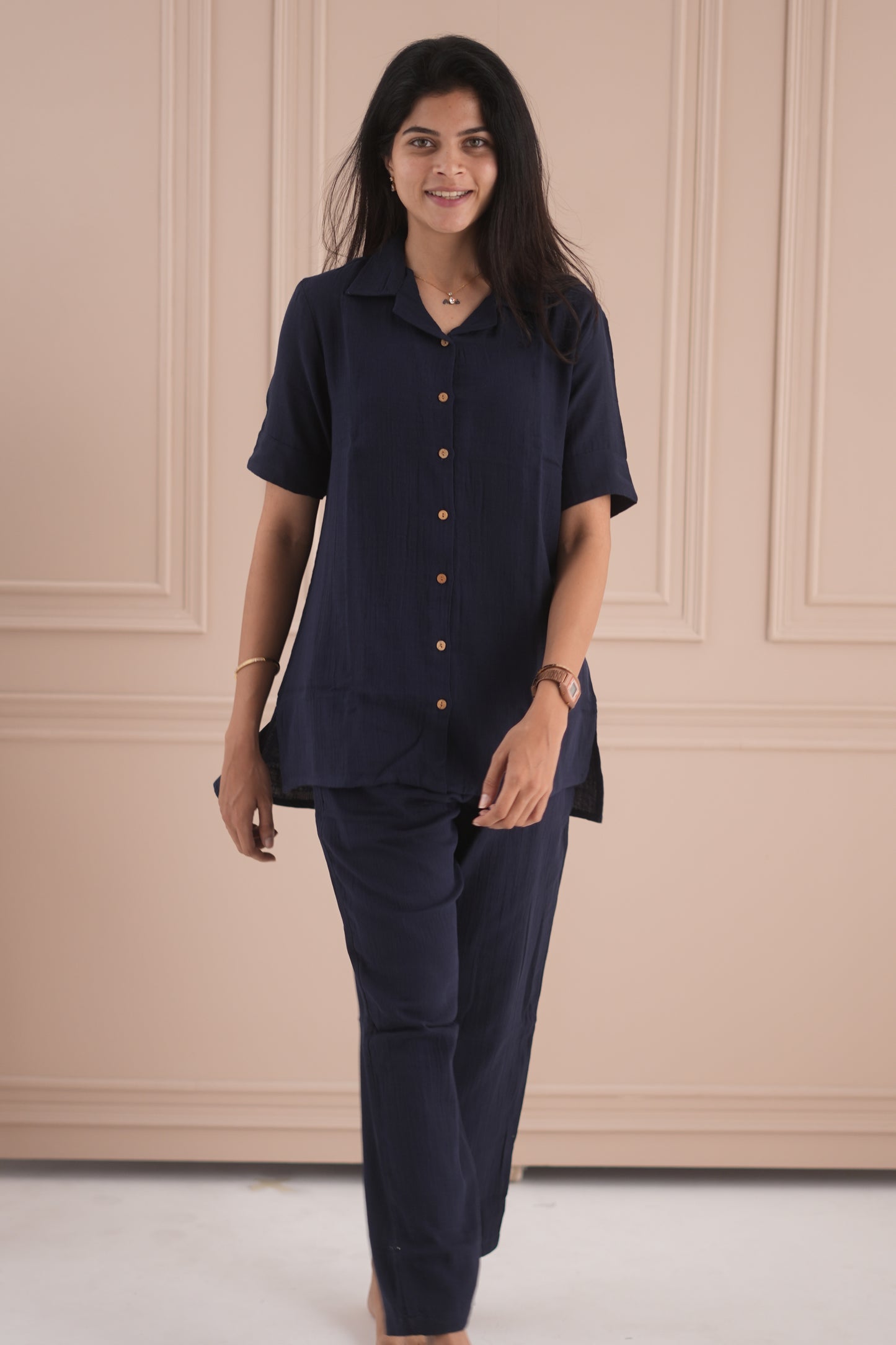 Mila co-ord (2-Piece Set)- Navy