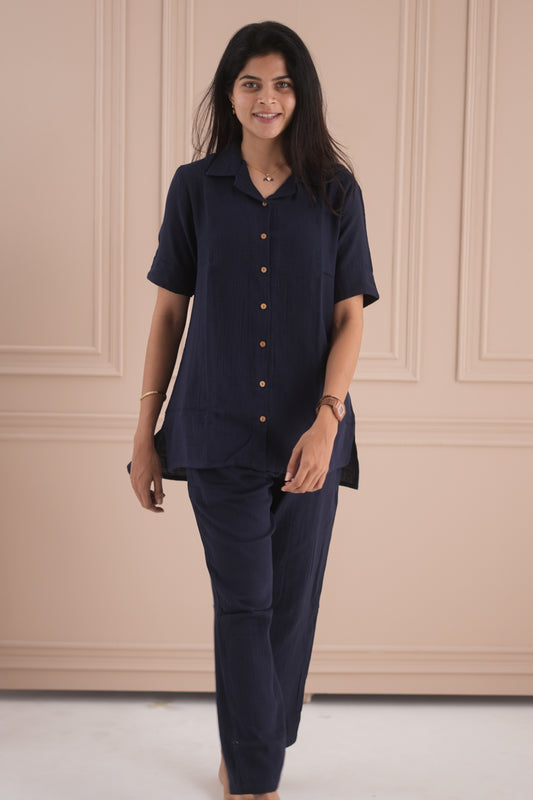 Mila co-ord (2-Piece Set)- Navy