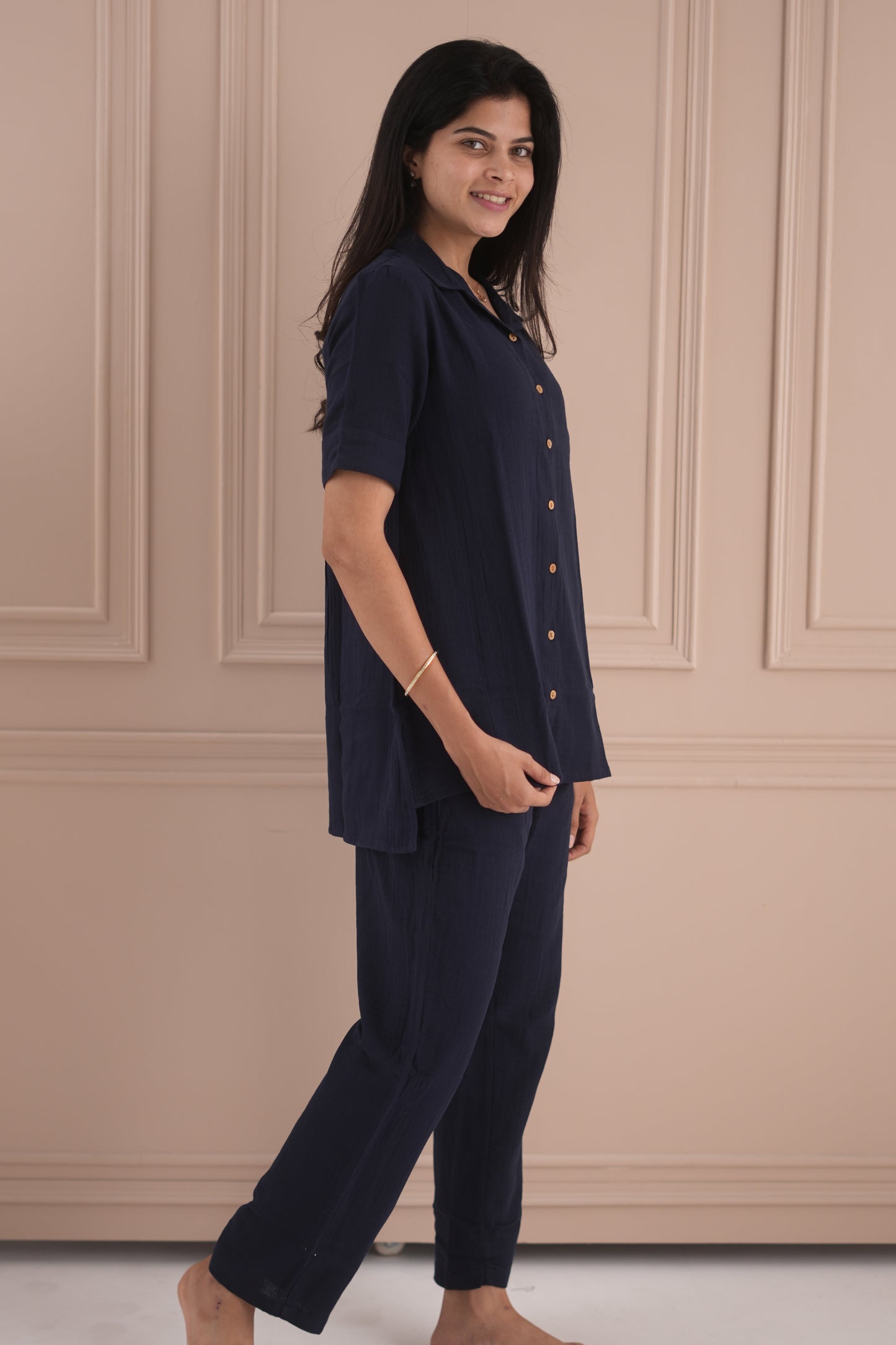 Mila co-ord (2-Piece Set)- Navy