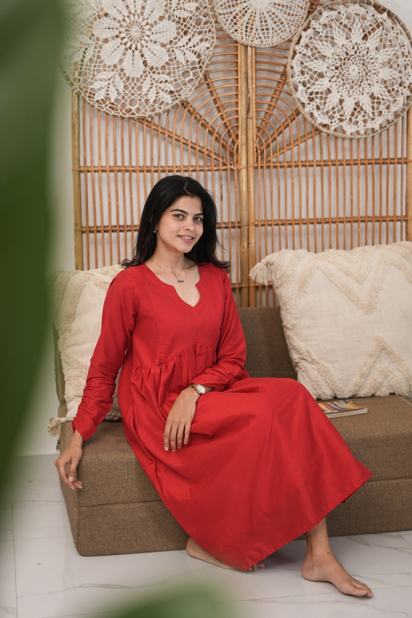 Luna Maternity Semi Silk Kurti ( 2 -Piece Set)