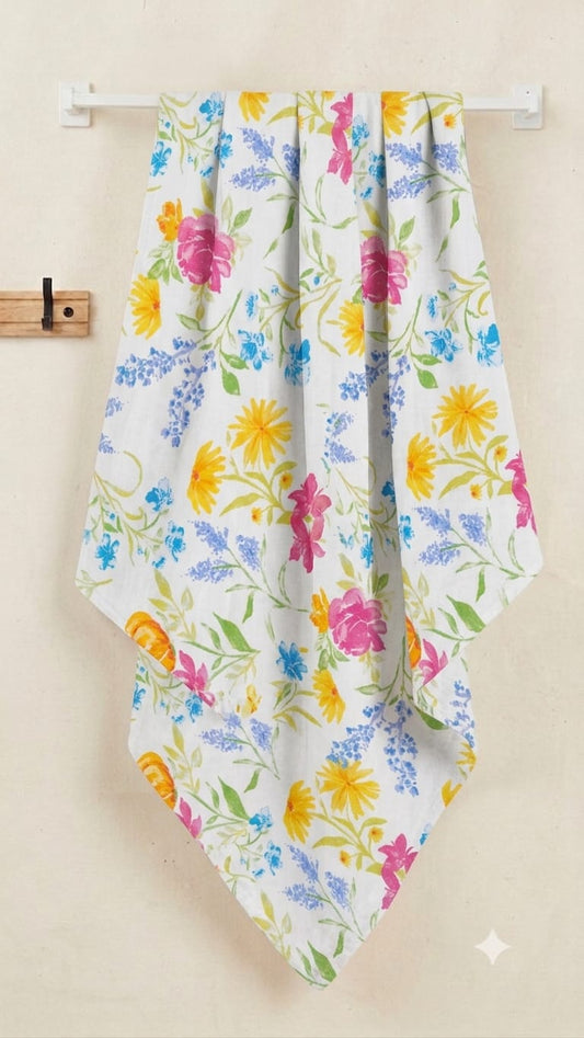 Floral Muslin Baby Towel