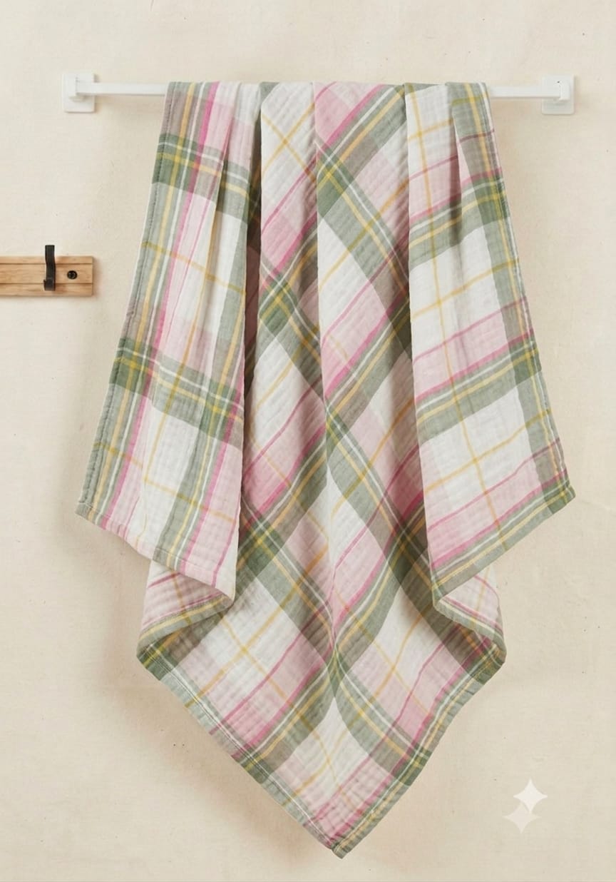Check Muslin Baby Towel