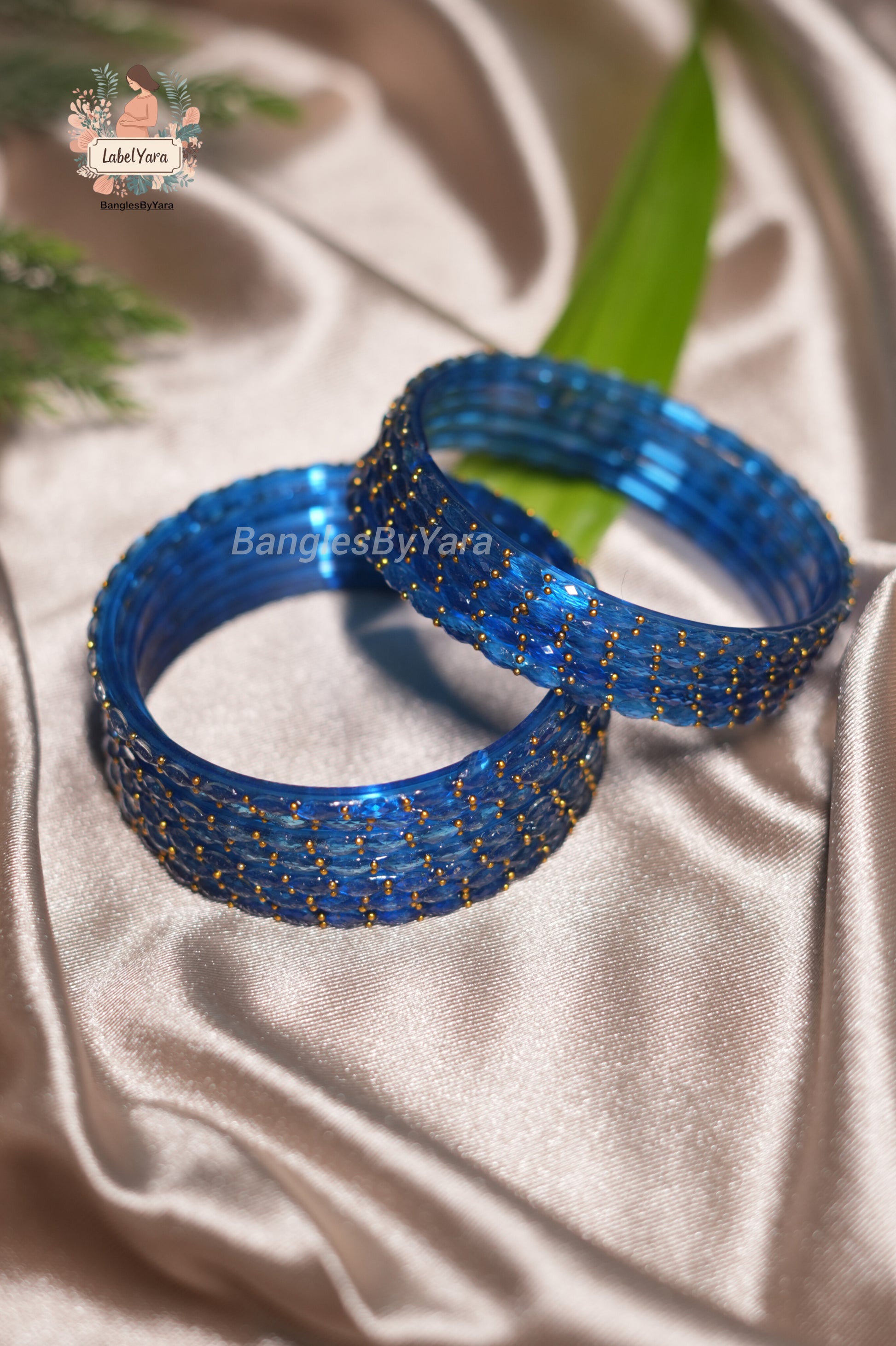 RainDrop Crystal Glass Bangles - Main Image