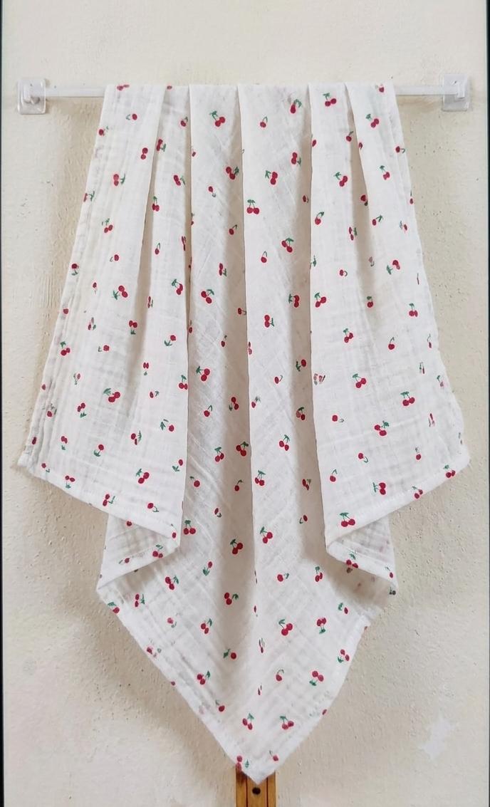 Cherry Muslin Baby Towel