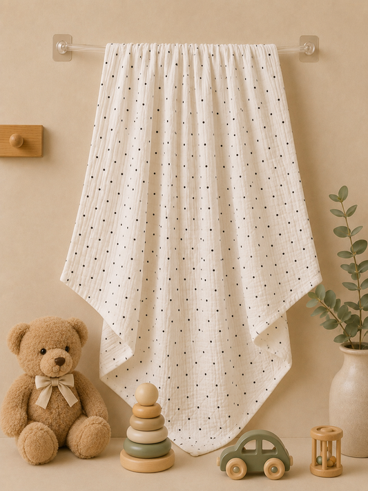 Polka Muslin Baby Towel
