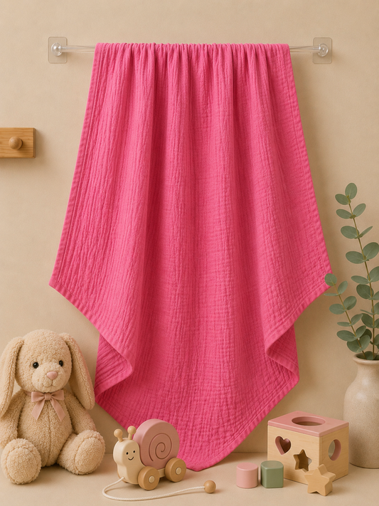 Rosy Muslin Baby Towel