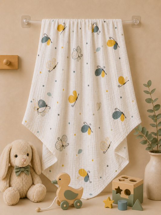 Butterfly Muslin Baby Towel
