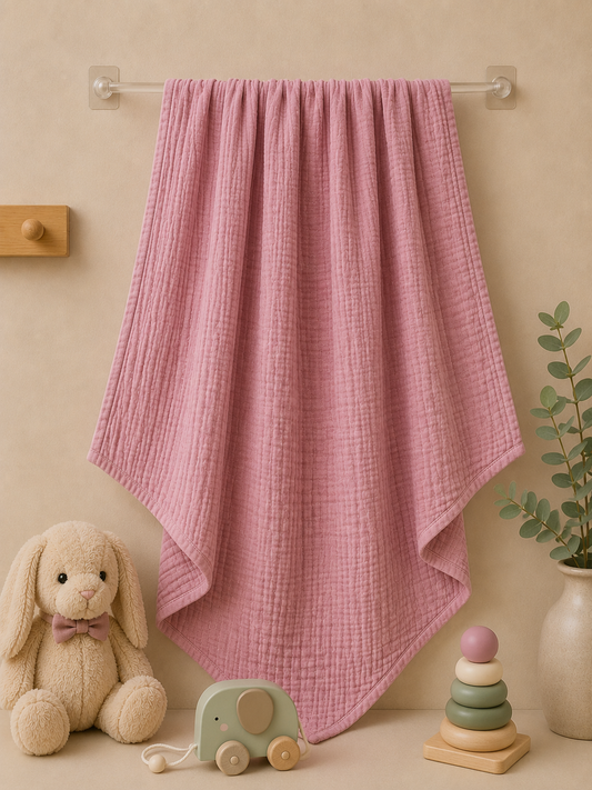 Blush Muslin Baby Towel