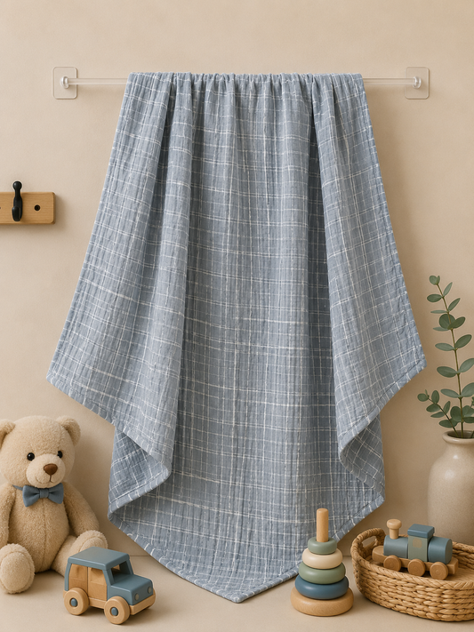 CloudChecks Muslin Baby Towel