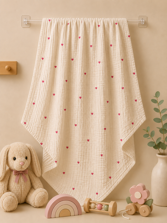 Heartlet Muslin Baby Towel